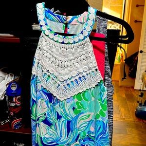 Women’s Lilly Pulitzer crochet trim tunic top size medium no Lilly sz tag